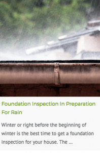 Foundation inspection in rainy time blog post