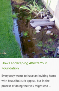 landscaping and foundation issues blog post